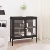 vidaXL Sideboard Noir 70x35x70 cm Acier et verre Voir les images du produit 9