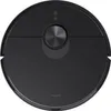 A top-down view of a black Xiaomi robot vacuum cleaner. Voir les images du produit