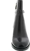 A close-up, front-facing view of a black ankle boot. Produktbild-Vorschau