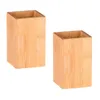 2x Bambus Zahnputzbecher Eckig Zahnbürstenhalter Zahnbürste Produktbild-Vorschau 1