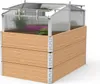 A raised garden bed with a greenhouse cover. Voir les images du produit