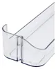 A close-up, angled view of a clear plastic refrigerator shelf. Produktbild-Vorschau