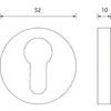 Rosette PZ Edelstahl ø 52x12mm innen rund - Zylinderrosette Produktbild-Vorschau 3