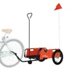vidaXL Remorque pour vélo Orange Tissu Oxford et fer Voir les images du produit 3
