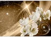 Vlies Fototapete - Golden Milky Way 350x245 cm Blumen Produktbild-Vorschau 5