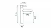 A technical drawing of a faucet with dimensions indicated. Náhled obrázku produktu