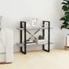 Bücherregal 2 Fächer Grau Sonoma 80x30x70 cm Holzwerkstoff Produktbild-Vorschau 2