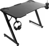 A black gaming desk with a headphone holder and a cup holder. Anteprima dell’immagine prodotto