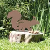 2x Metall Gartenstecker Rost Eichhörnchen Gartendeko Garten Produktbild-Vorschau 5
