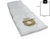 A white vacuum cleaner bag with dimensions indicated by lines and text. Anteprima dell’immagine prodotto