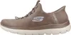 A side view of a brown Skechers slip-on sneaker against a white background. Produktbild-Vorschau