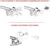 Diagrams showing how to install and lock roof rack components. Anteprima dell’immagine prodotto