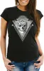 Damen T-Shirt Totenkopf Skull Diamond Diamant Slim Fit Produktbild-Vorschau 1