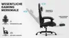 Gaming-Stuhl ergonomisch, Lendenstütze, Kunstleder, bequem, Produktbild-Vorschau 9