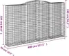 Gabionen mit Hochbogen 6 Stk. 400x50x220/240cm Verzinktes Produktbild-Vorschau 6