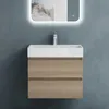 doporro Meuble de Salle de Bain Chêne clair Ensemble de 2 Voir les images du produit 1
