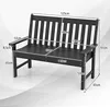 A diagram of a black garden bench with dimensions indicated by lines and text. Produktbild-Vorschau