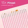 Evvie 20-teilige Nail Art Set - 15 Nailart-Pinsel und 5 Produktbild-Vorschau 4
