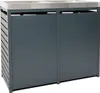 A dark gray outdoor trash can enclosure with a silver top. Náhľad obrázku produktu