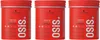 Three red jars of Schwarzkopf Professional Osis+ Texture styling product are displayed side-by-side on a white background. Podgląd zdjęcia produktu