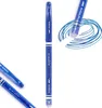 A blue erasable pen is shown from multiple angles, with one pen writing a swirl of blue ink. Náhľad obrázku produktu