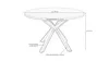A technical drawing of a round dining table with dimensions and material information. Produktbild-Vorschau