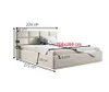 GUTTO Polsterbett 200x200 Metall-Lattenrost Beige Velour Produktbild-Vorschau 3