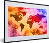 MuchoWow® MuchoWow® Gerahmtes Poster Weltkarte - Farbe - Produktbild-Vorschau 1