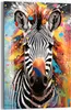 DEQOART Glasbild Echtglas 60x90 cm 'Zebrafarbenrausch' Produktbild-Vorschau 1