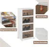 COSTWAY 4patrové úložné boxy s víkem a kolečky, stohovací Náhled obrázku produktu 5