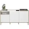 Buffet MORPHOS - L 150 x P 40 x H 74,5 cm - Blanc/Chêne - 3 Voir les images du produit 8
