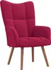 vidaXL Poltrona relax con sgabello in velluto rosso vino Anteprima dell’immagine prodotto 5