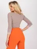Rue Paris Damenbluse Amaya dunkelbeige S Produktbild-Vorschau 4