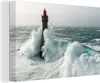 MuchoWow® - Leinwandbilder - Leuchtturm im Sturm, Wandbild, Produktbild-Vorschau 1