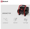 An Einhell battery-powered air compressor is shown with icons indicating its uses. Anteprima dell’immagine prodotto