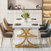 A dining table set in a modern dining room. Voir les images du produit