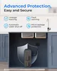 A diagram showing a water filter system installed under a sink, with icons highlighting its advanced protection features. Produktbild-Vorschau