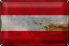 Blechschild Flagge Österreich 30x20cm Flag of Austria Rost Produktbild-Vorschau 1