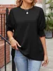 ASKSA Damen T-Shirt Puffaermel Rundhals Sommer Bluse Produktbild-Vorschau 2