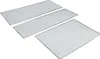 Three stainless steel grill racks of different sizes arranged diagonally on a white background. Náhled obrázku produktu