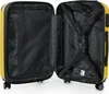 An open yellow suitcase with black interior, showing the compartments and straps. Anteprima dell’immagine prodotto
