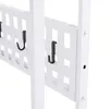 A close-up view of a white dish rack with black hooks. Podgląd zdjęcia produktu