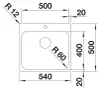 Spüle Blanco SUPRA 500-IF/A 54 x 50 cm edelstahl 526354 Produktbild-Vorschau 5