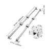 Product image showing linear guide rails and sliding blocks with dimensions indicated. Náhled obrázku produktu