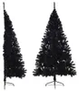 vidaXL Künstlicher Halb-Weihnachtsbaum mit Ständer Schwarz Produktbild-Vorschau 8
