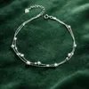 Silbernes Stern Armband Damen – Zartes Doppelketten Armband Produktbild-Vorschau 5