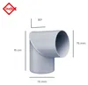 INEFA Fallrohrbogen 80 Grad, DN75 / 75mm, Grau – PVC Produktbild-Vorschau 2