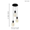 Luster Eglo Pozueta 98663 3 x E27 40 W čierny Náhľad obrázku produktu 10