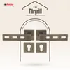 A product image showcasing a set of door handles and keyhole plates, presented with a stylized house outline and text. Produktbild-Vorschau
