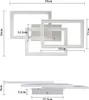 A diagram showing the dimensions of a modern LED ceiling light fixture. Produktbild-Vorschau